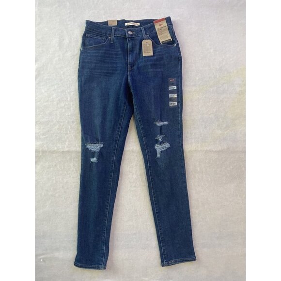 Levis Levi 721 High rise Skinny Jeans Size 30 x 30 Women New Distressed Skinny - Picture 2 of 16